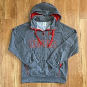 UNLV REBELS Gray and Red Hoodie Quarter Zip Colosseum Athletics Small